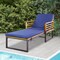 Costway Patio Cushioned Chaise Lounge Chair Adjustable Reclining Lounger Navy 800 lbs